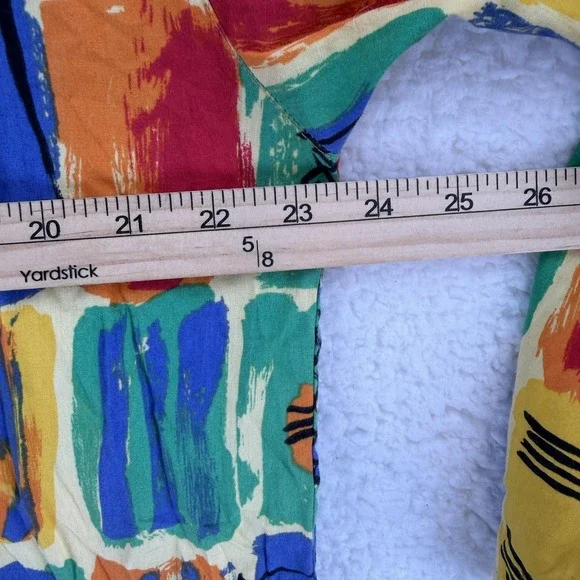 VTG United Colors Of Benetton Shirt Womens 4 Multicolor Geometric Button Up - Picture 5 of 7